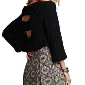Free People Endless Stories black openback sweater